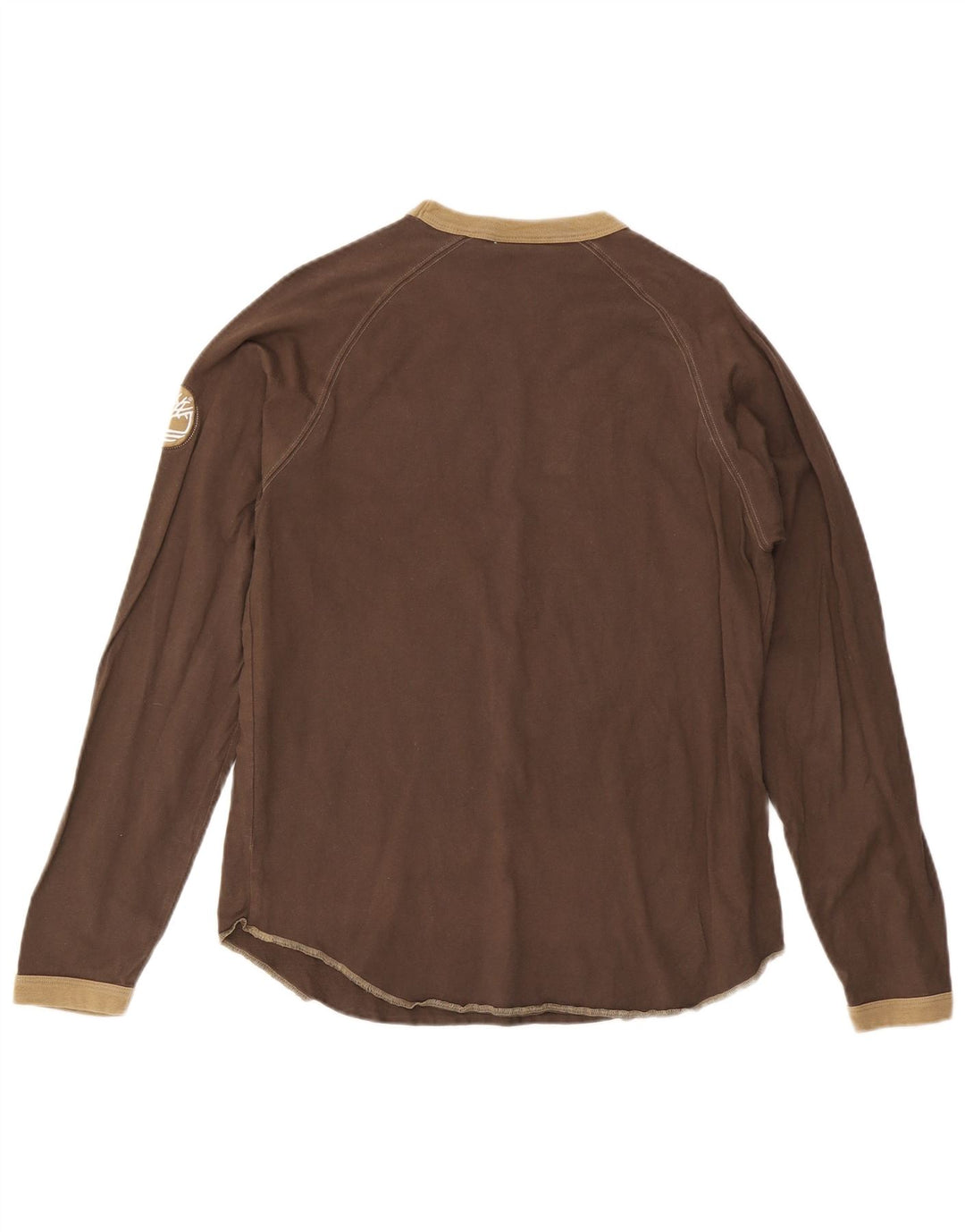 Timberland Mens Graphic Top Long Sleeve Small Brown Cotton