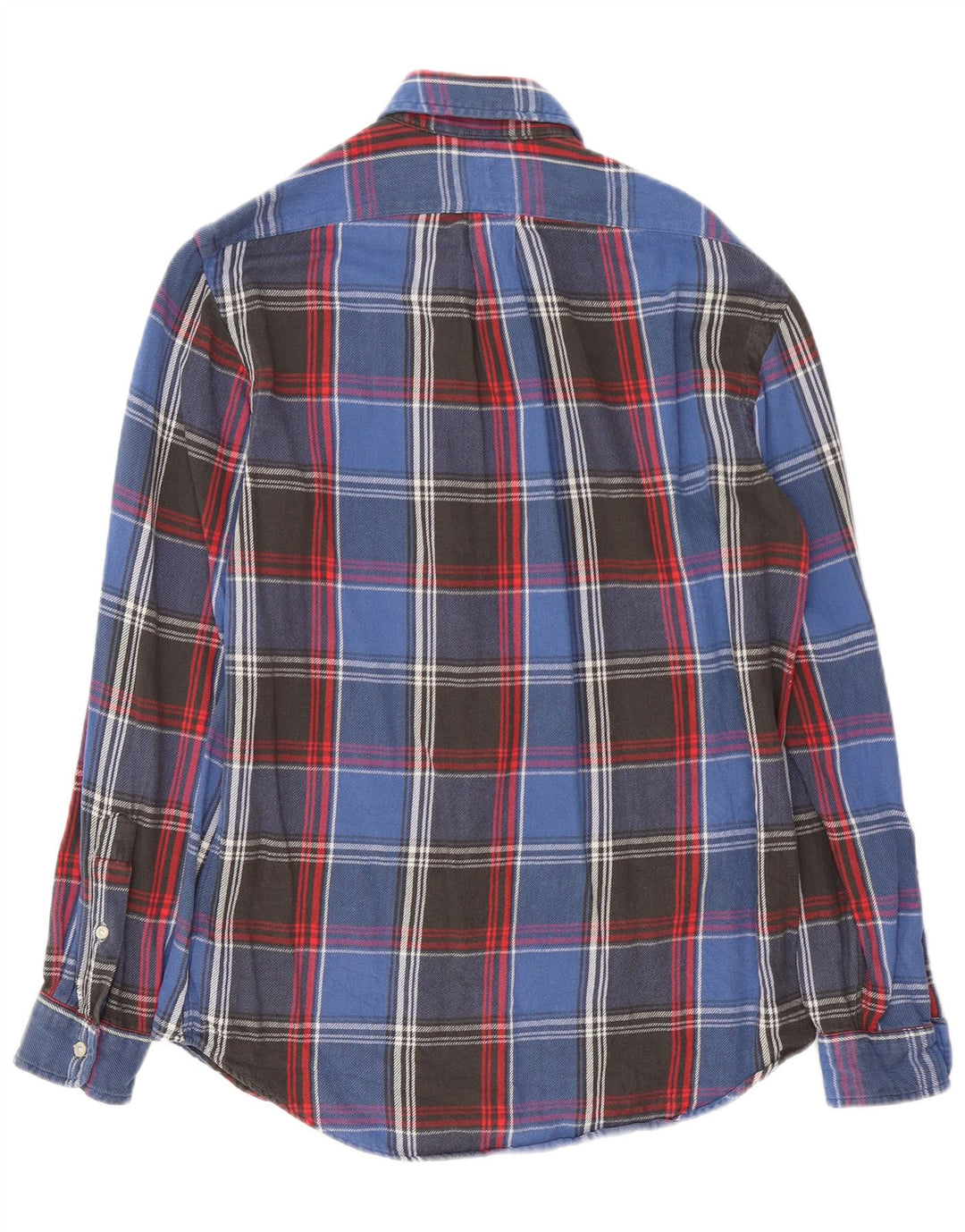 RALPH LAUREN Mens Flannel Shirt Small Blue Check Cotton