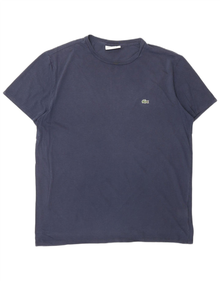 Lacoste Mens T-Shirt Top Large Navy Blue Cotton
