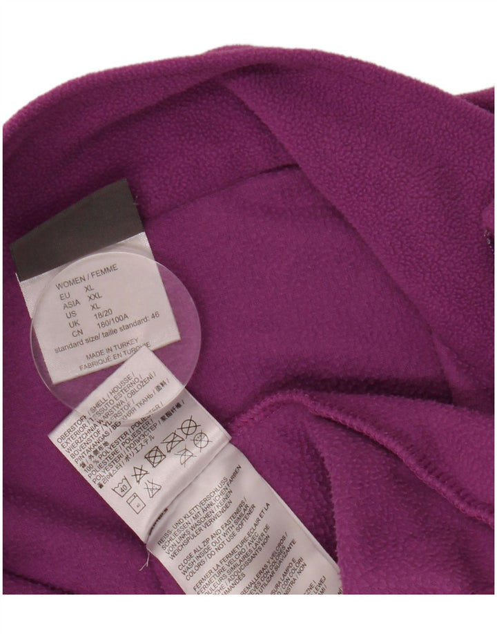 JACK WOLFSKIN Womens Zip Neck Fleece Jumper UK 18/20 XL Purple Polyester
