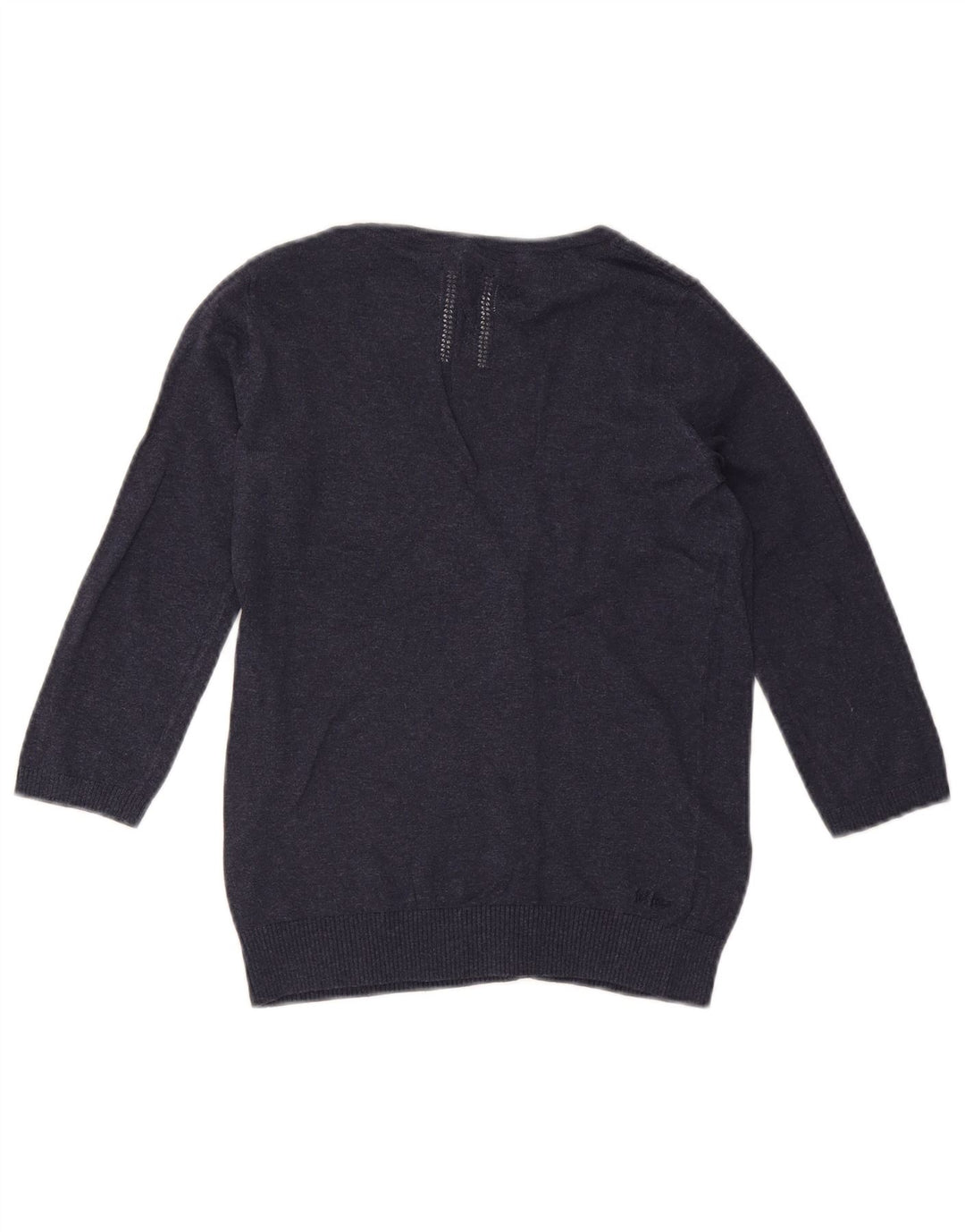 FAT FACE Womens 3/4 Sleeve Cardigan Sweater UK 8 Small Navy Blue Cotton