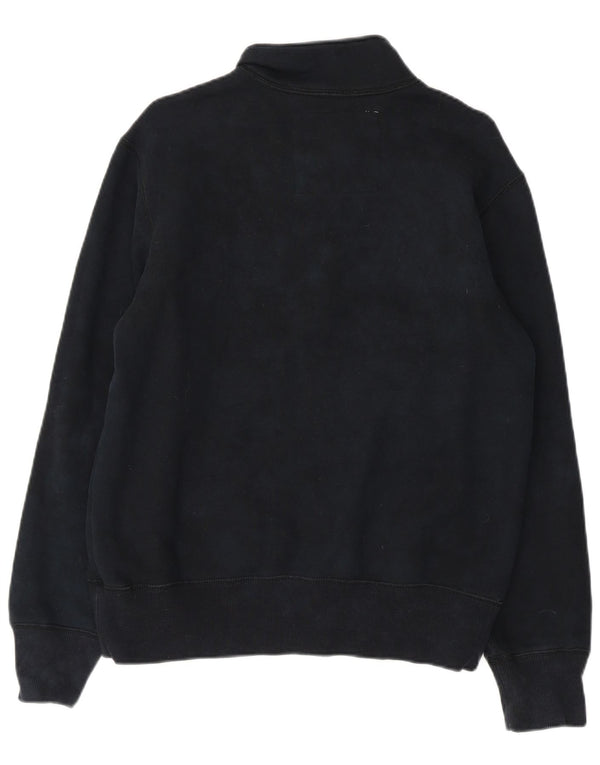 Eddie Bauer Womens Zip Neck Hoodie Jumper UK 14 Medium Navy Blue