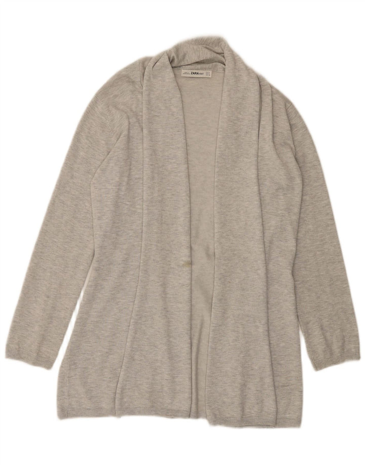 Zara Womens Open Cardigan Sweater UK 12 Medium Grey Viscose
