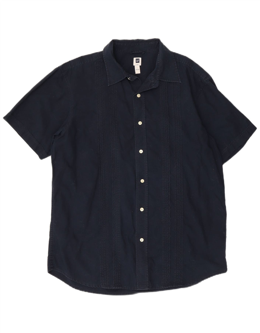 Gap Mens Short Sleeve Shirt Large Navy Blue Cotton