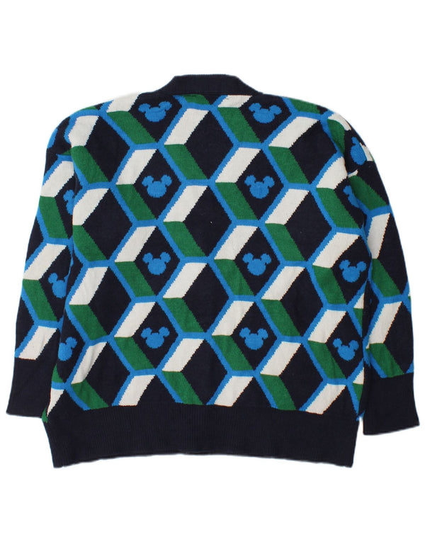 Zara Womens Oversized Cardigan Sweater UK 10 Small Multicoloured Geometric