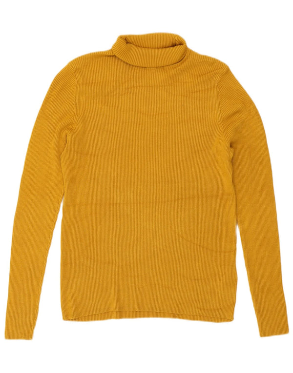 Marks & Spencer Womens Roll Neck Jumper Sweater UK 16 Large  Yellow Viscose