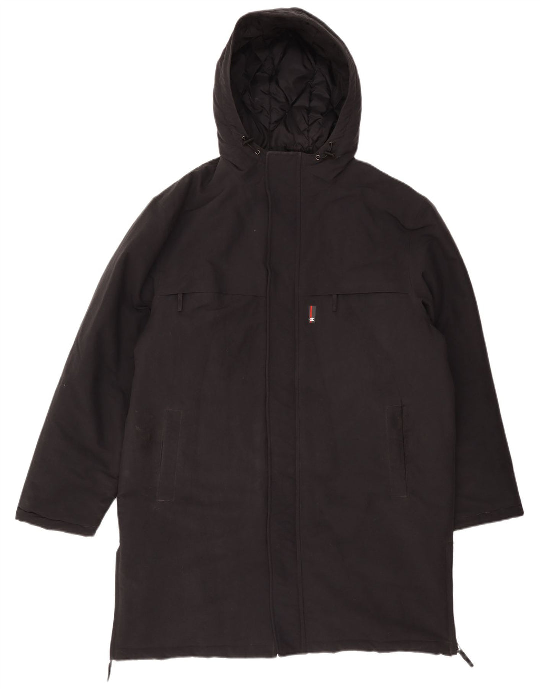 Champion Mens Hooded Padded Coat UK 40 Large Black Polyamide