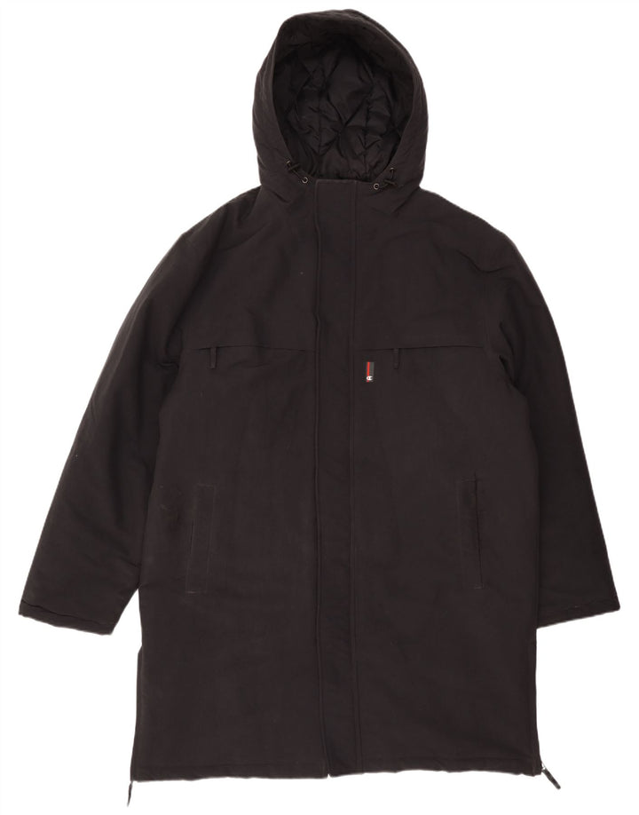 Champion Mens Hooded Padded Coat UK 40 Large Black Polyamide