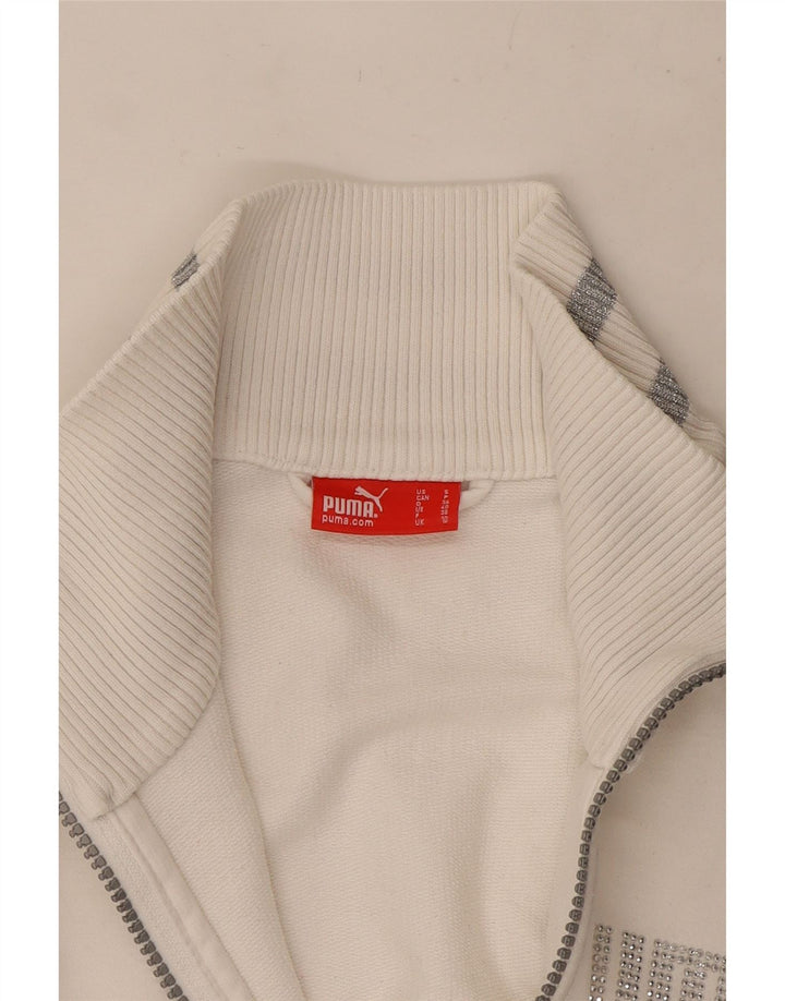 Puma Womens Tracksuit Top Jacket UK 10 Small White