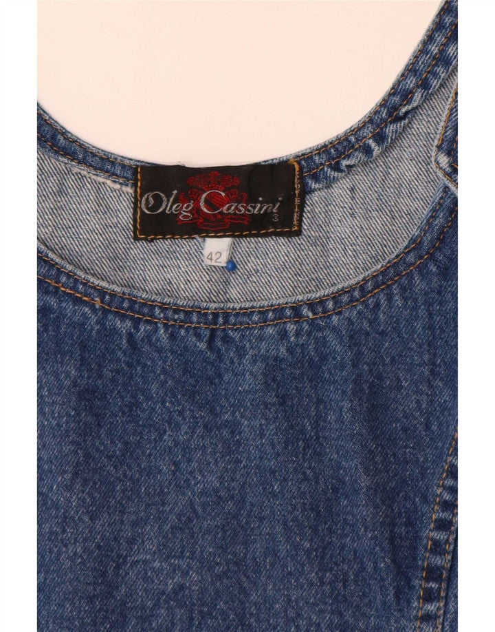 Oleg Cassini Womens Sleeveless Denim Dress IT 42 Medium Blue
