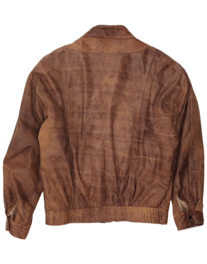 Picdor Mens Leather Jacket EU 50 Large Brown Leather