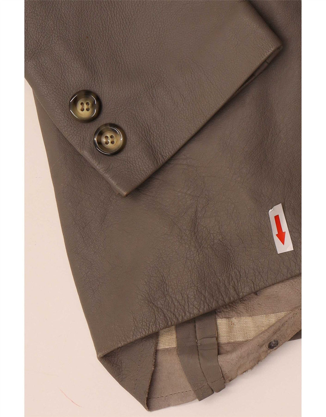 Vintage Womens 1 Button Leather Blazer Jacket IT 48 XL Grey