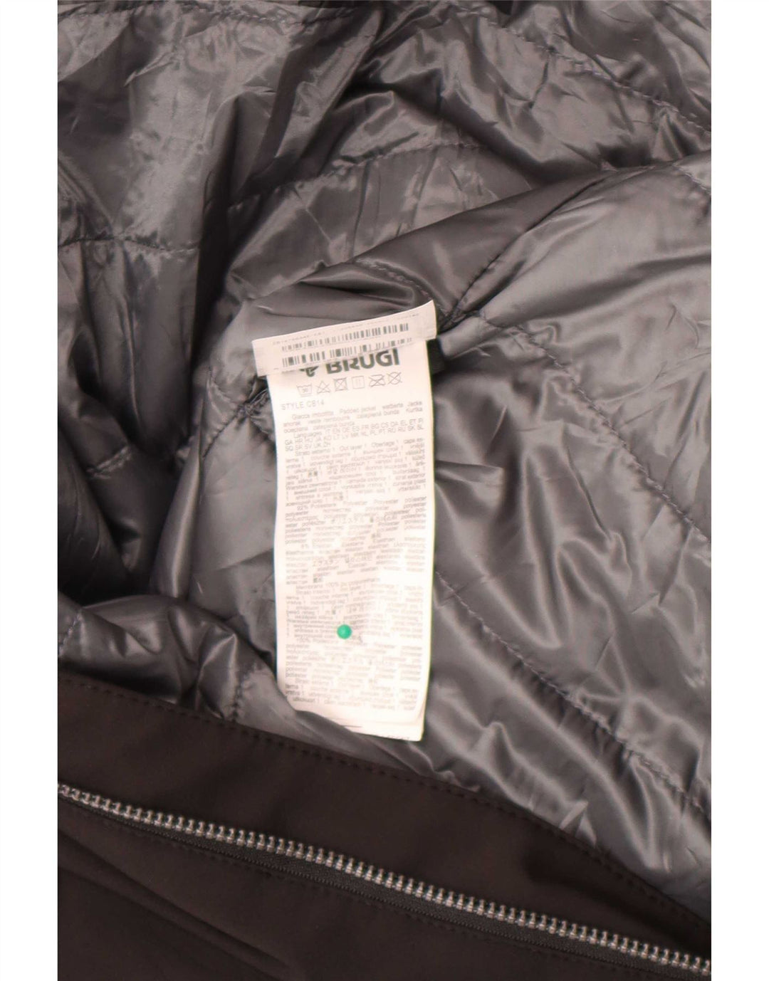 Brugi Mens Hooded Padded Jacket UK 40 Large Black Colourblock Polyester