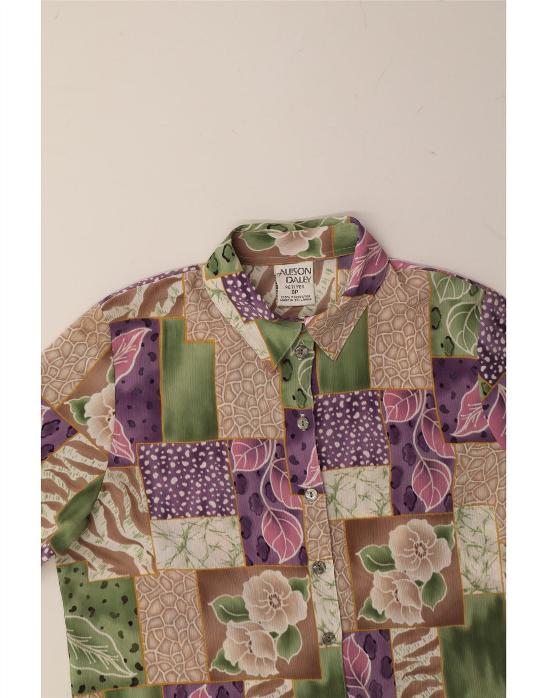 ALLISON DALEY Womens Shirt Blouse US 8 Medium Multicoloured Floral Vintage Allison Daley and Second-Hand Allison Daley from Messina Hembry 
