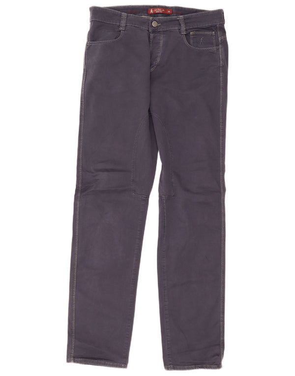 SIVIGLIA Mens Straight Casual Trousers W34 L34 Navy Blue Cotton