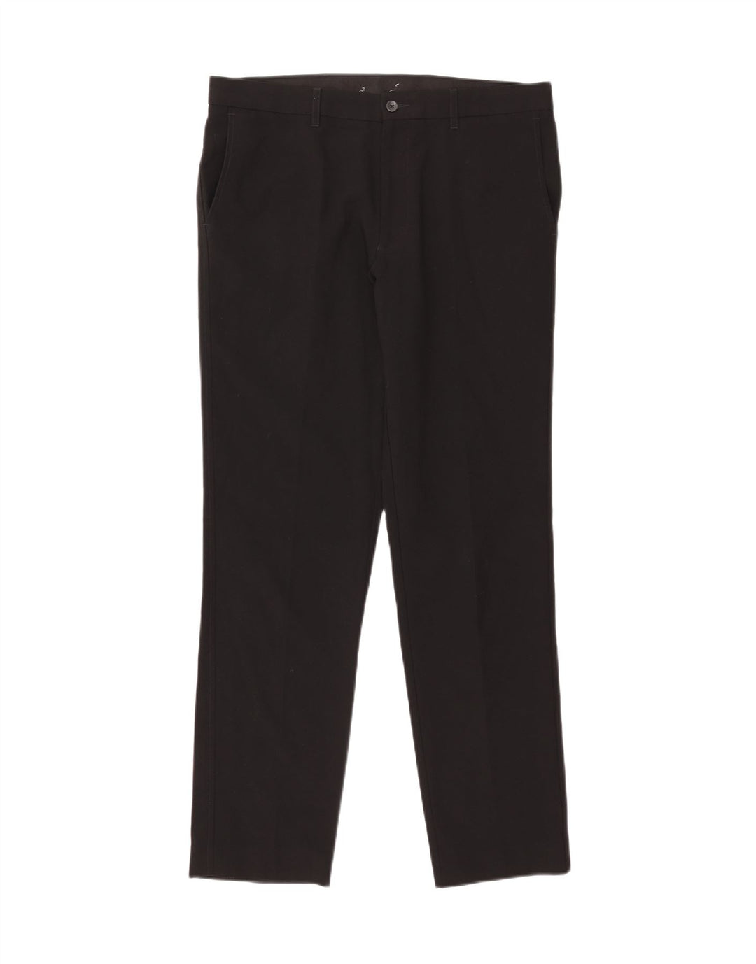 Marks & Spencer Mens Tailored Fit Chino Trousers W34 L31 Black Polyester