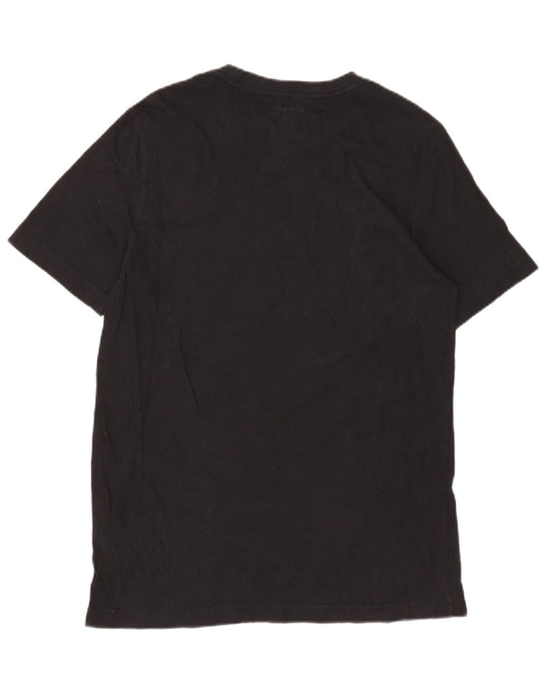 Champion Mens Graphic T-Shirt Top Medium Black Cotton