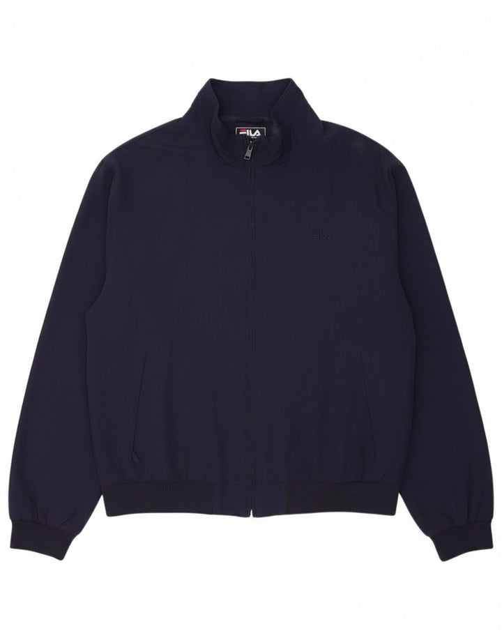 FILA Mens Bomber Jacket UK 44 2XL Navy Blue Nylon