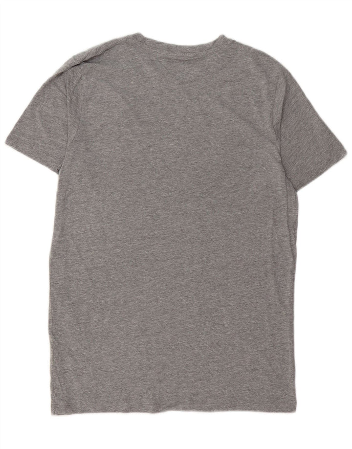 JACK & JONES Mens Graphic T-Shirt Top Medium Grey Cotton