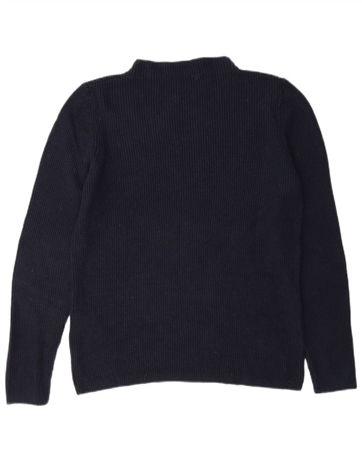S.Oliver Womens Turtle Neck Jumper Sweater EU 40 Medium Navy Blue Viscose