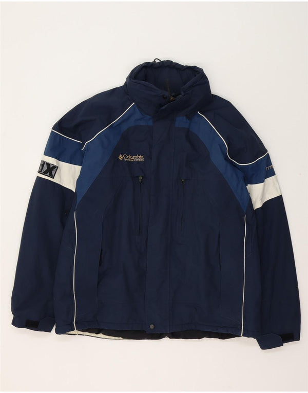 Columbia Mens Titanium Windbreaker Jacket UK 40 Large Navy Blue Colourblock