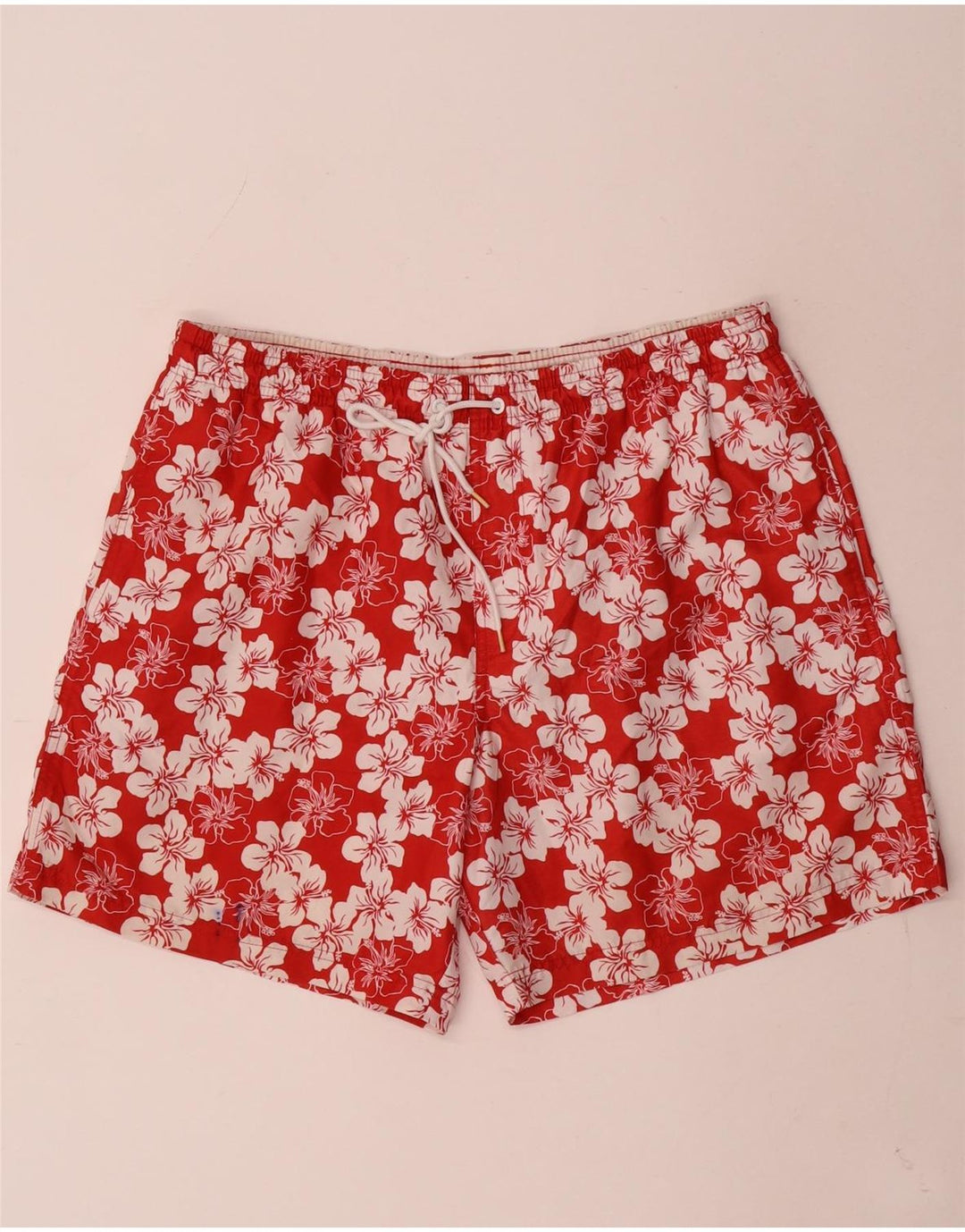 Marks & Spencer Mens Swimming Shorts Large  Red Floral Polyester