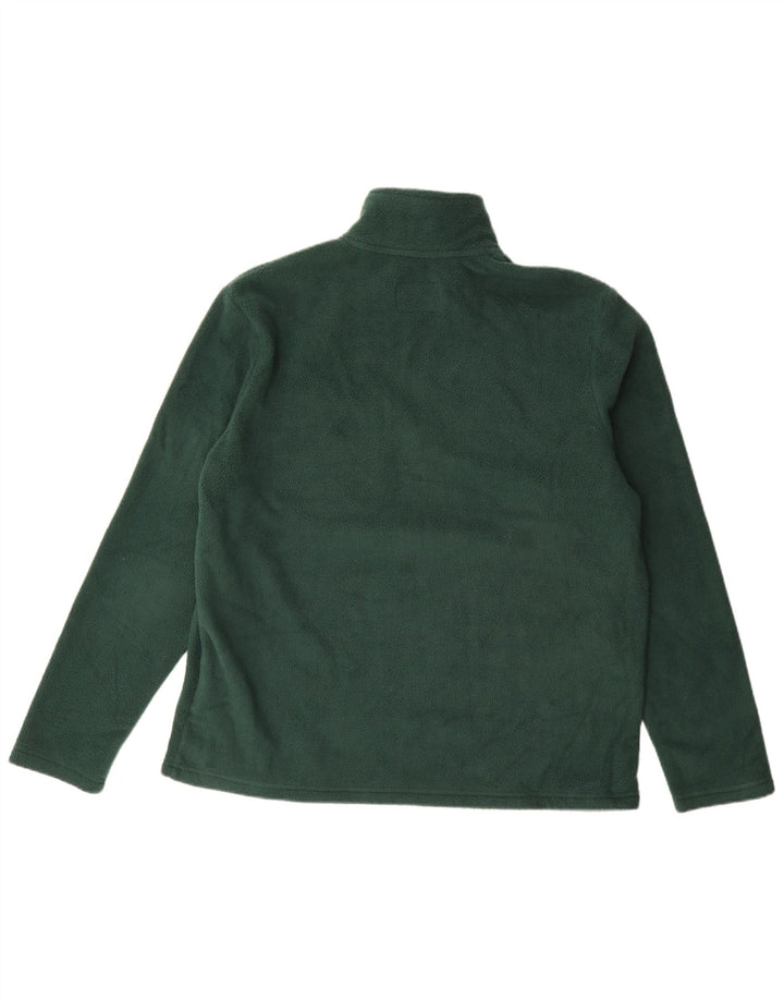 Marks & Spencer Mens Zip Neck Fleece Jumper Large Green Polyester