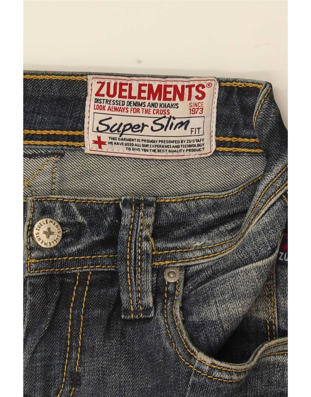 Zu Elements Womens Distressed Skinny Jeans W26 L31 Blue Cotton
