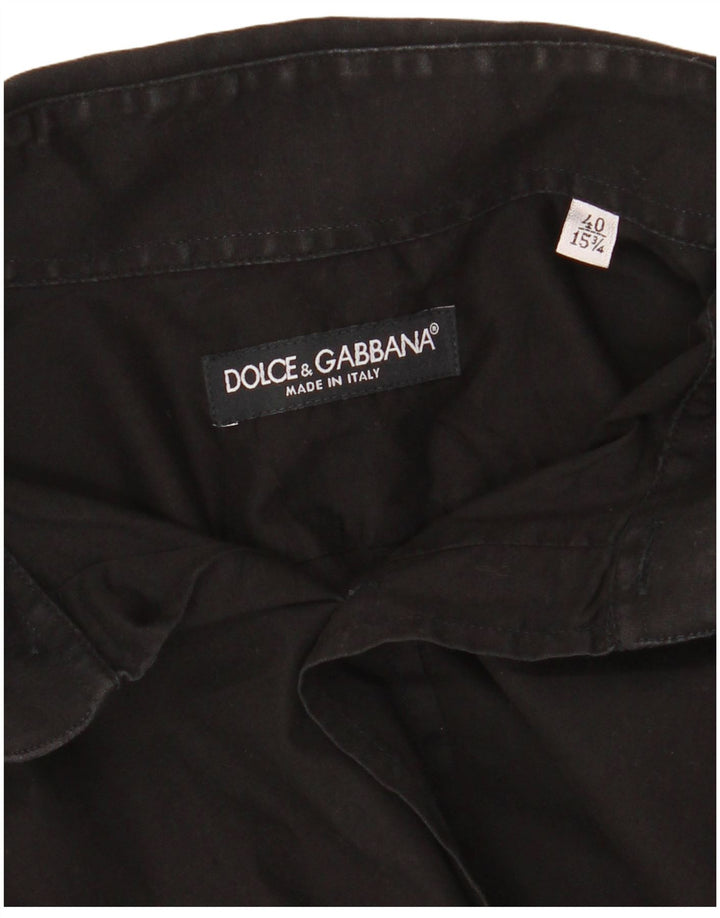 Dolce & Gabbana Mens Shirt Size 40 15 3/4 Medium Black