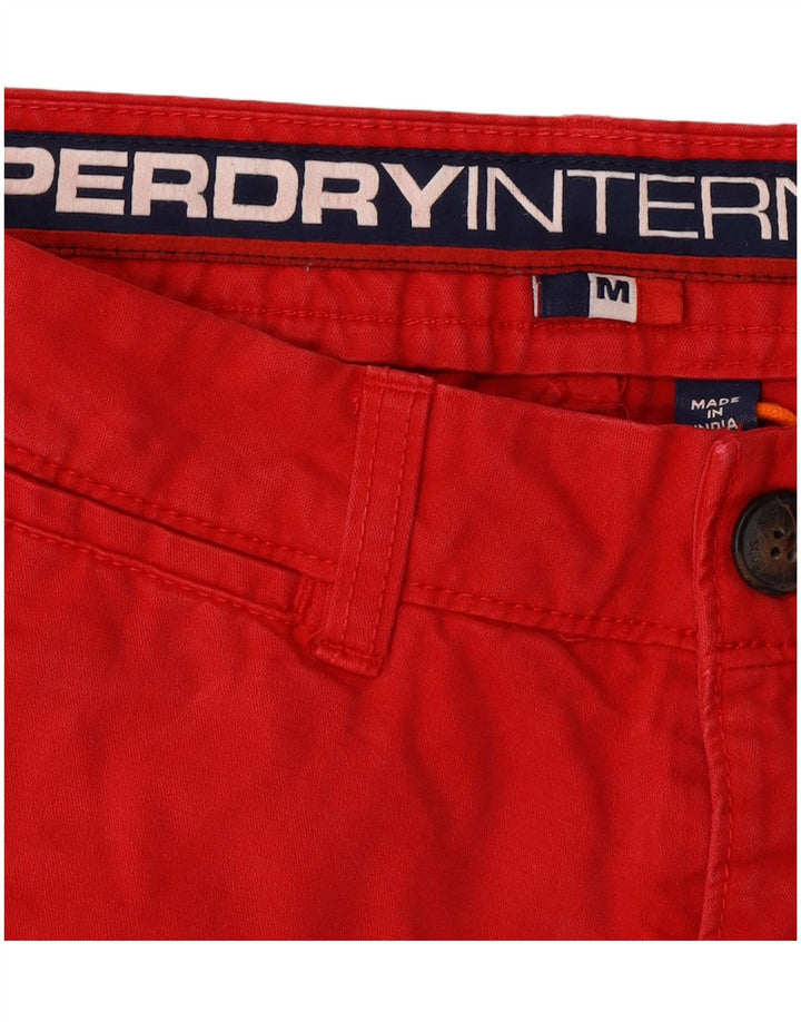 SUPERDRY Mens Chino Shorts Medium W32 Red Cotton