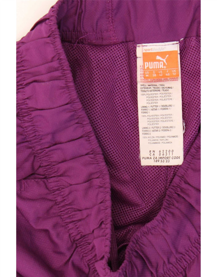 Puma Womens Tracksuit Trousers UK 12 Medium Purple Colourblock Polyester
