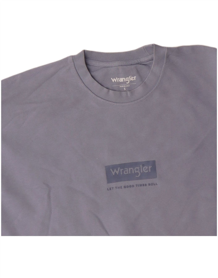 WRANGLER Mens Loose Fit Graphic Sweatshirt Jumper Small Blue Cotton