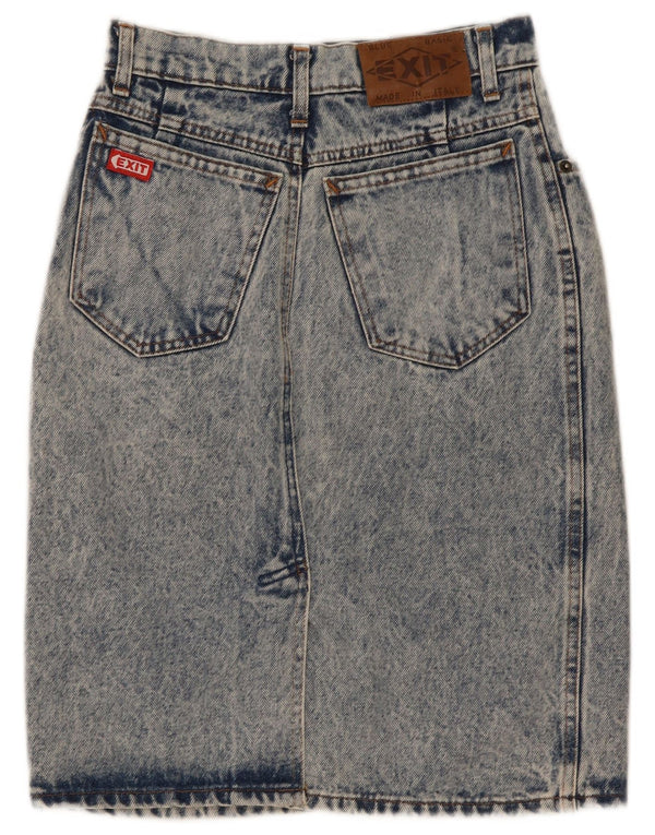Vintage Womens Denim Skirt W27 Small Blue Cotton