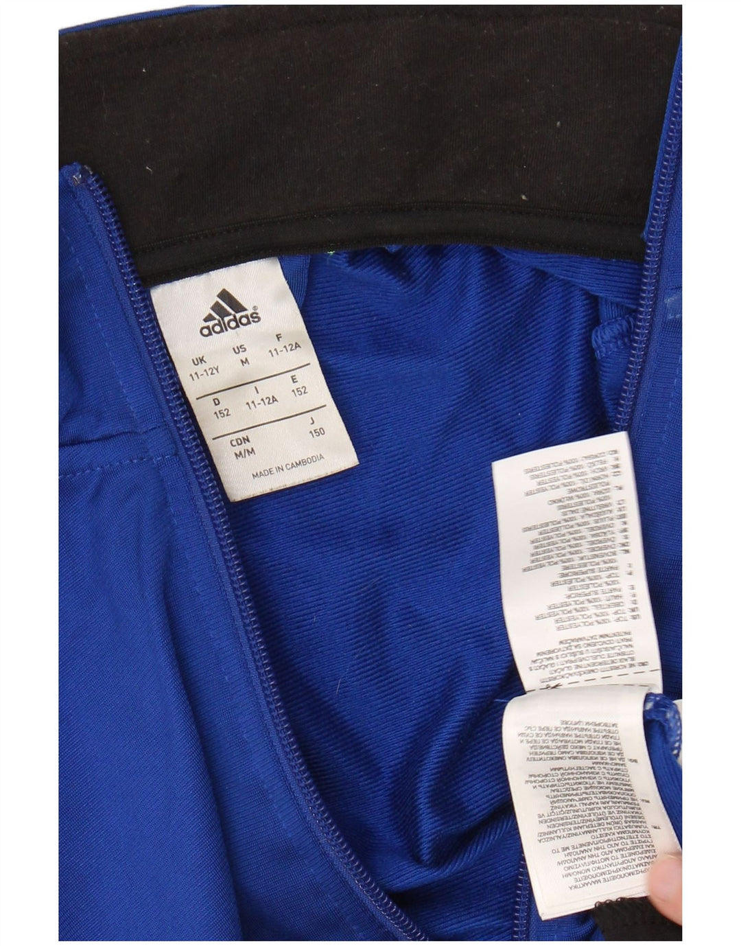 ADIDAS Boys Graphic Tracksuit Top Jacket 11-12 Years Blue Polyester