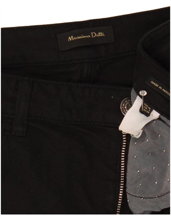MASSIMO DUTTI Womens Cropped Jeans EU 38 Small W28 L25 Black