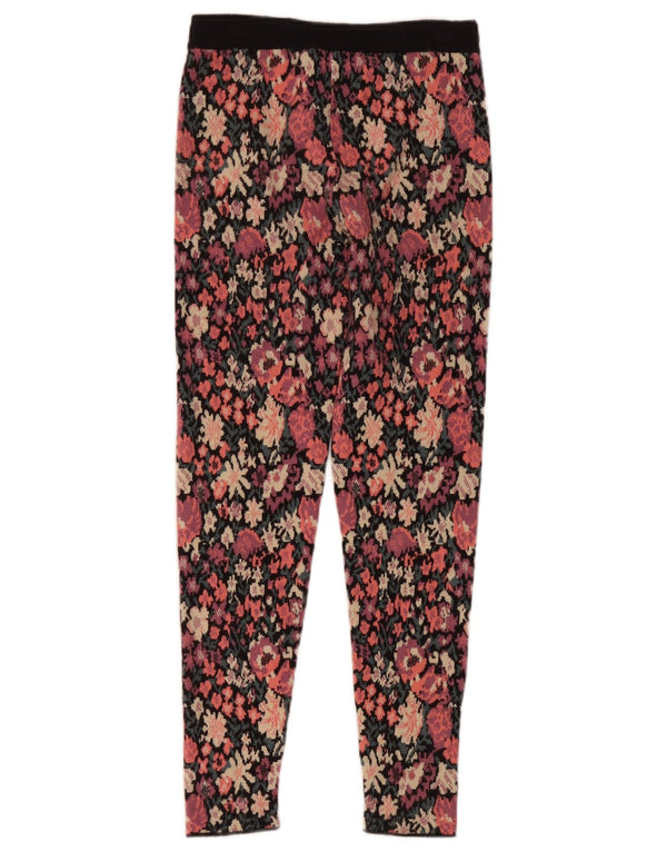 Zara Womens Leggings UK 8 Small Multicoloured Floral Polyester