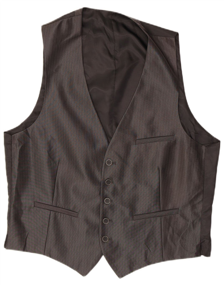 Angelo Litrico Mens 3 Piece Suit EU 54 2XL W38 L30 Grey Pinstripe Classic