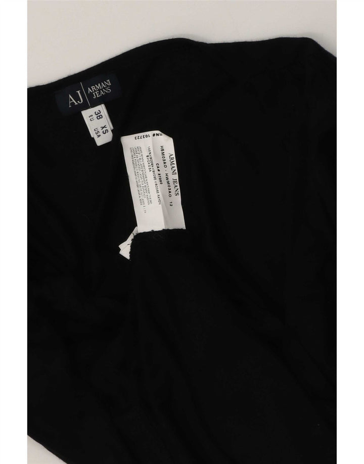 Armani Jeans Womens Top 3/4 Sleeve EU 38 Medium Black Viscose