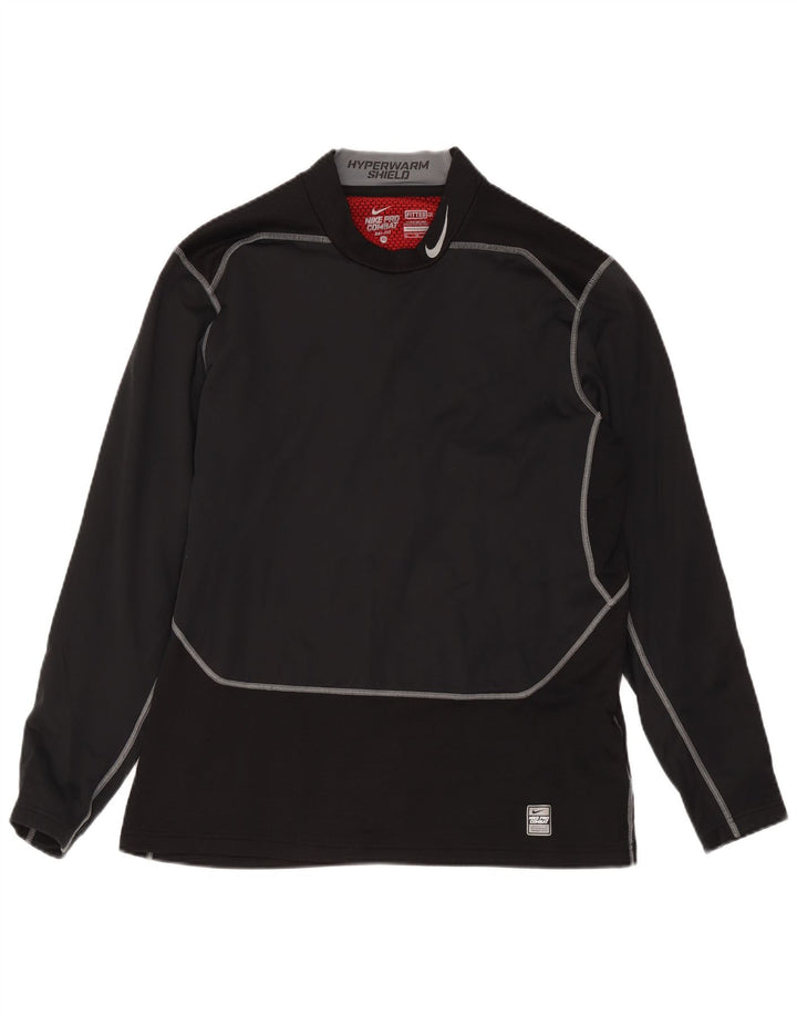 Nike Mens Dri Fit Top Long Sleeve XL Black Colourblock Polyester