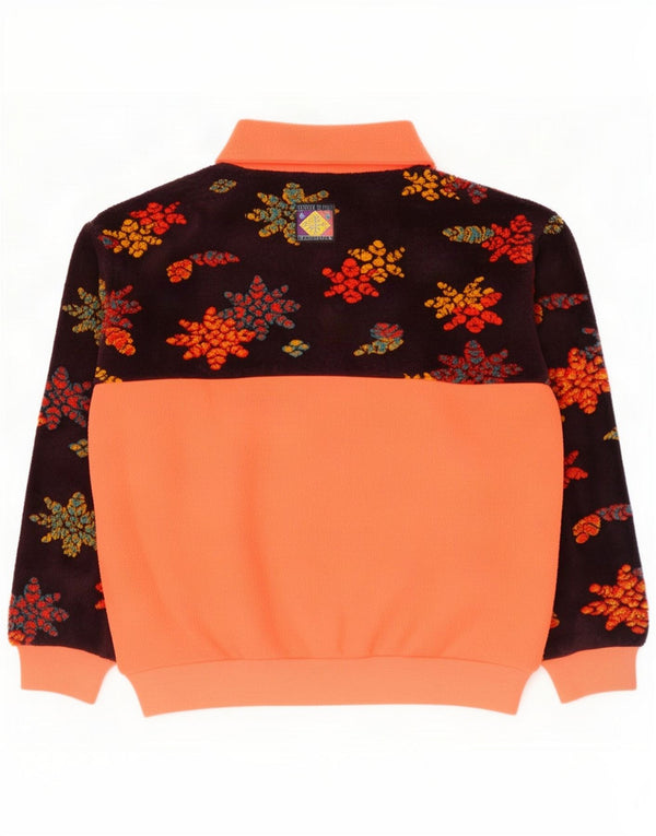 Santos Tefano Womens Zip Neck Fleece Jumper Large Orange Floral