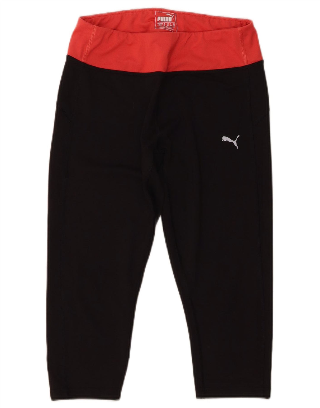 Puma Womens Capri Leggings UK 12 Medium Black Colourblock Polyester