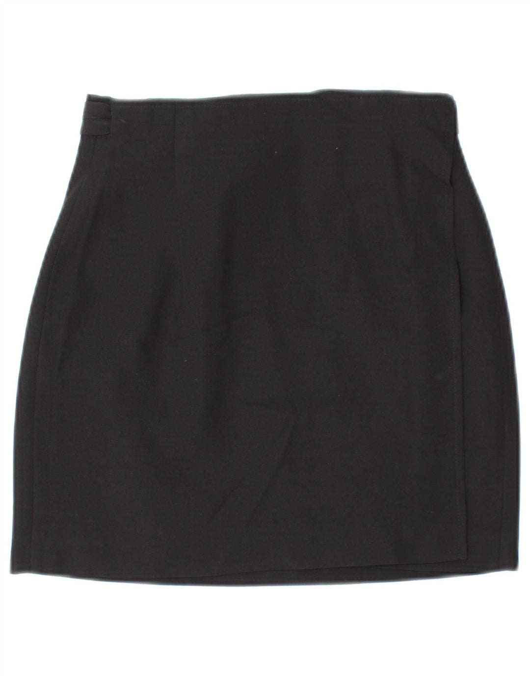 VINTAGE Womens Mini Wrap Skirt IT 42 Medium W26 Black Wool