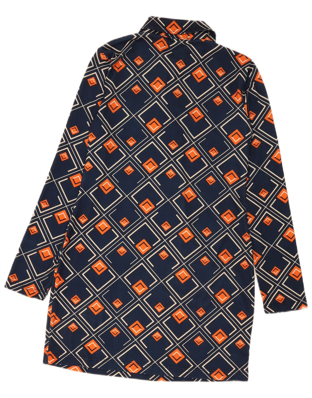 Zara Womens Pullover Shirt Dress UK 12 Medium Navy Blue Geometric