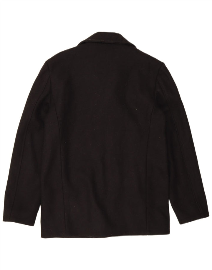 Jack Wills Mens 3 Button Blazer Jacket UK 36 Small Black Wool