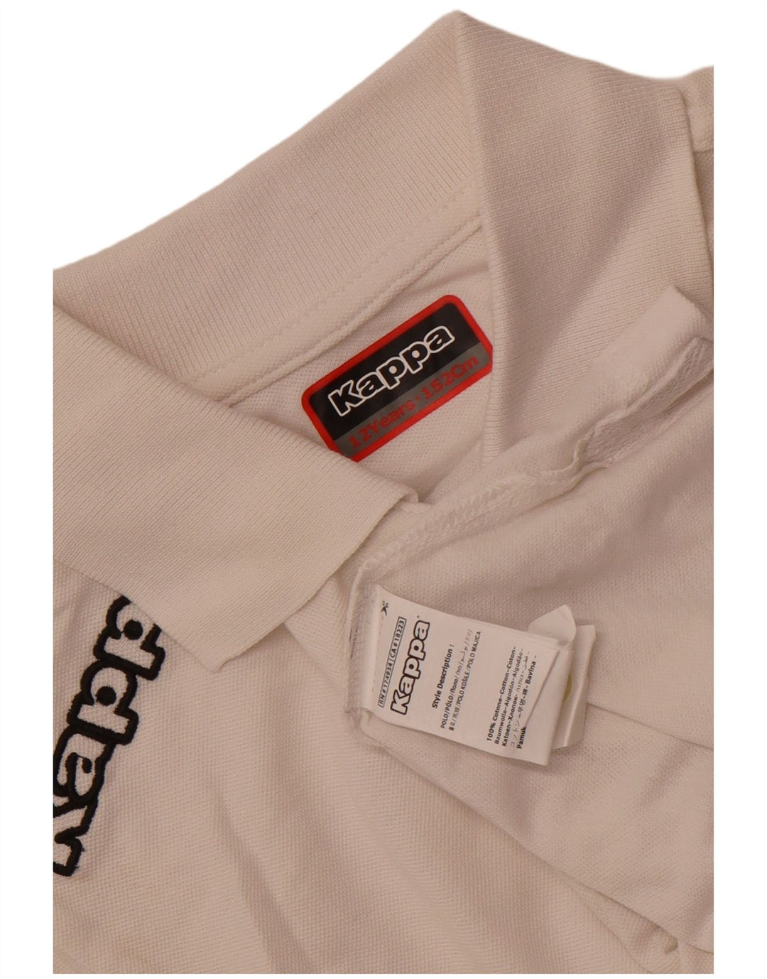 Kappa Boys ACD Solignano Polo Shirt 11-12 Years White Cotton