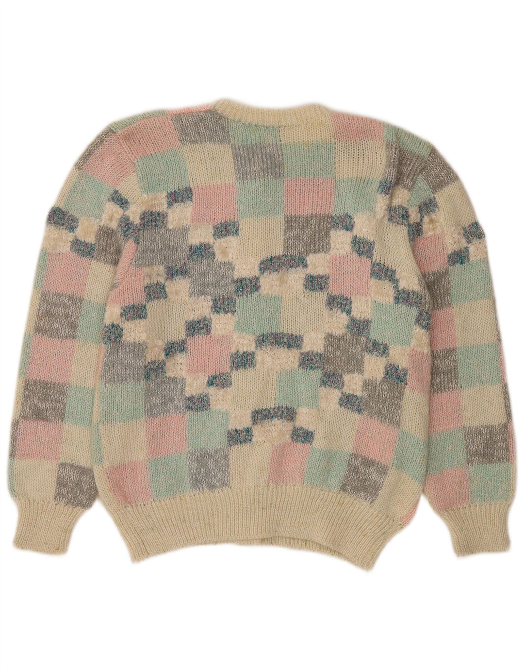 VINTAGE Womens Cardigan Sweater UK 16 Large Multicoloured Geometric