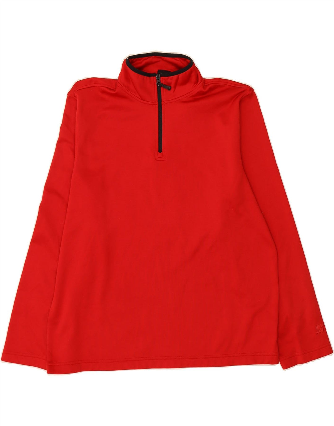 STARTER Mens Zip Neck Pullover Tracksuit Top UK 42/44 Large Red Polyester Vintage Starter and Second-Hand Starter from Messina Hembry 