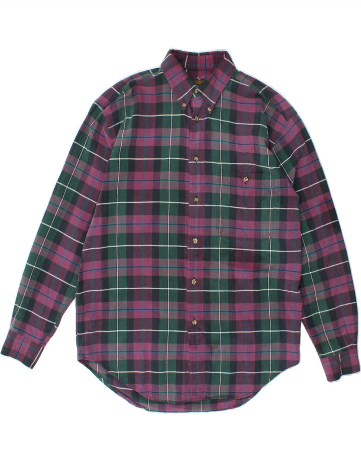 EDDIE BAUER Mens Shirt Medium Pink Check Cotton Vintage Eddie Bauer and Second-Hand Eddie Bauer from Messina Hembry 