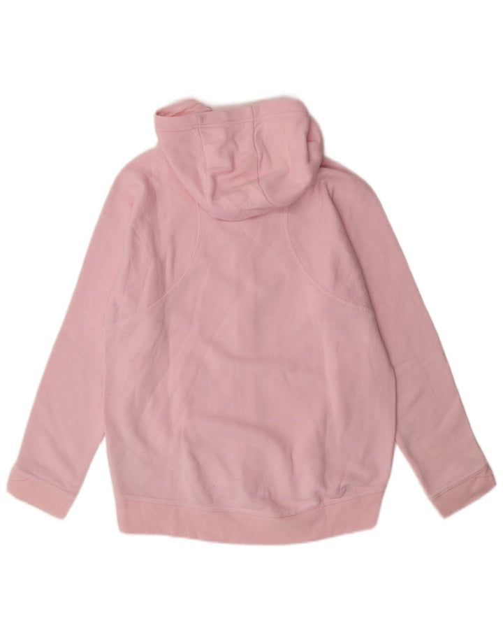 NIKE Girls Zip Hoodie Sweater 12-13 Years Large Pink Cotton