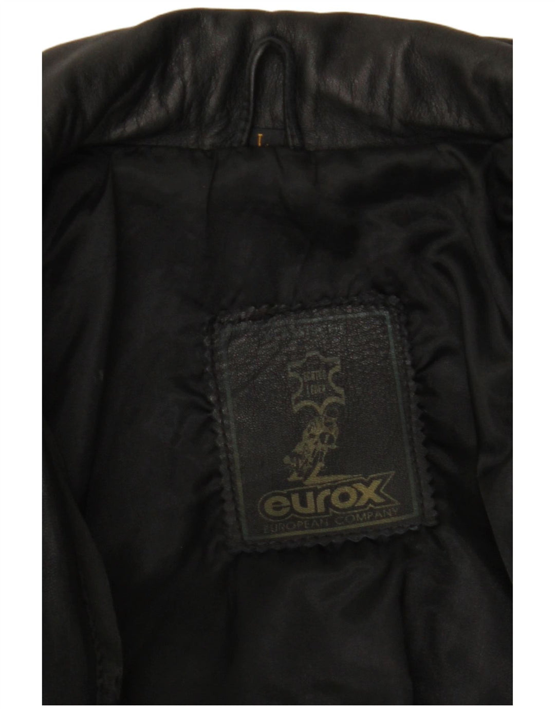 EUROX Mens Graphic Leather Racing Jacket UK 40 Large Black Leather